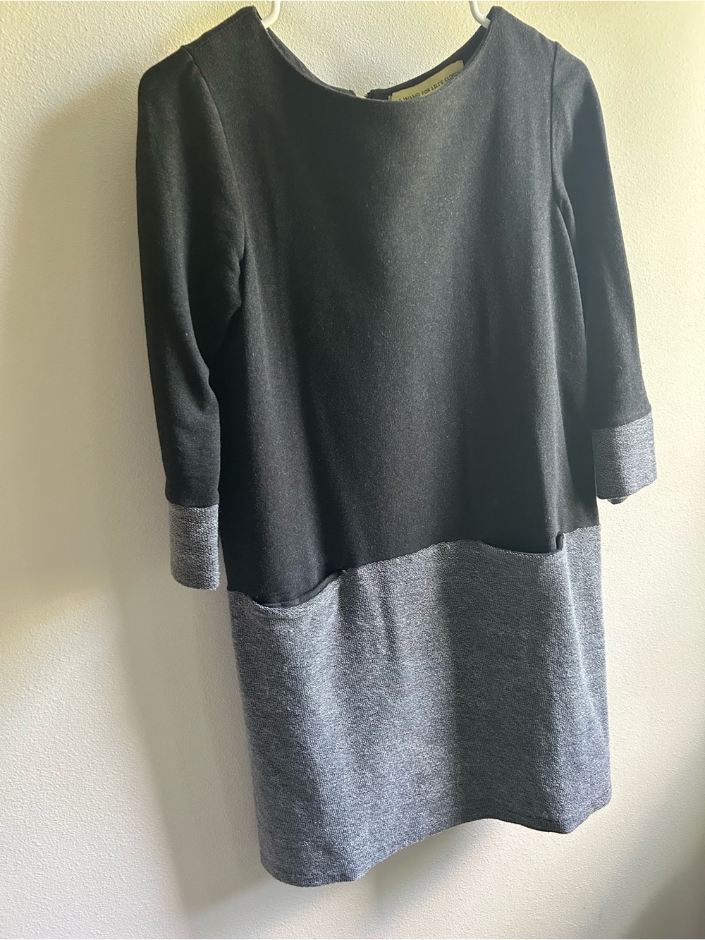 Black and Gray Colorblock Shift Dress